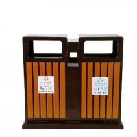 河南天祥戶外垃圾桶鋼木垃圾箱分類果皮箱量大 （小區(qū)/公園）